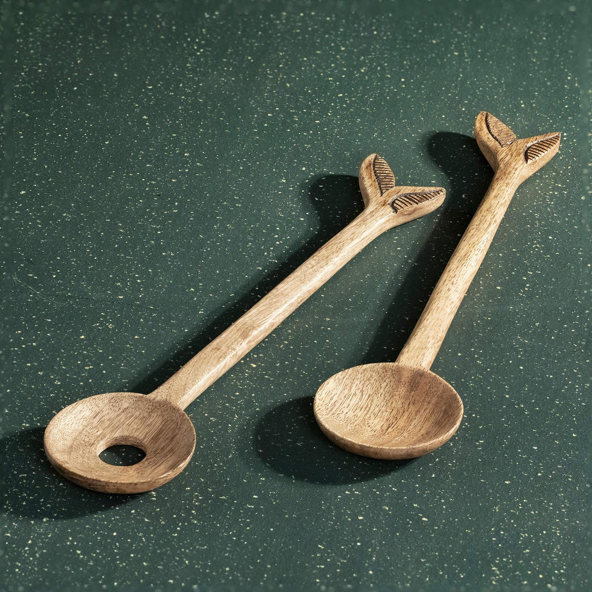 Mango Salad Spoon Set Of 2 Natural