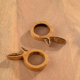 mango napkin ring leaf set of 2 natural