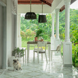 Farmhouse flair ready-to-assemble square dining table - ellementry