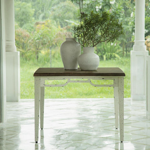 Farmhouse flair ready-to-assemble square dining table - ellementry