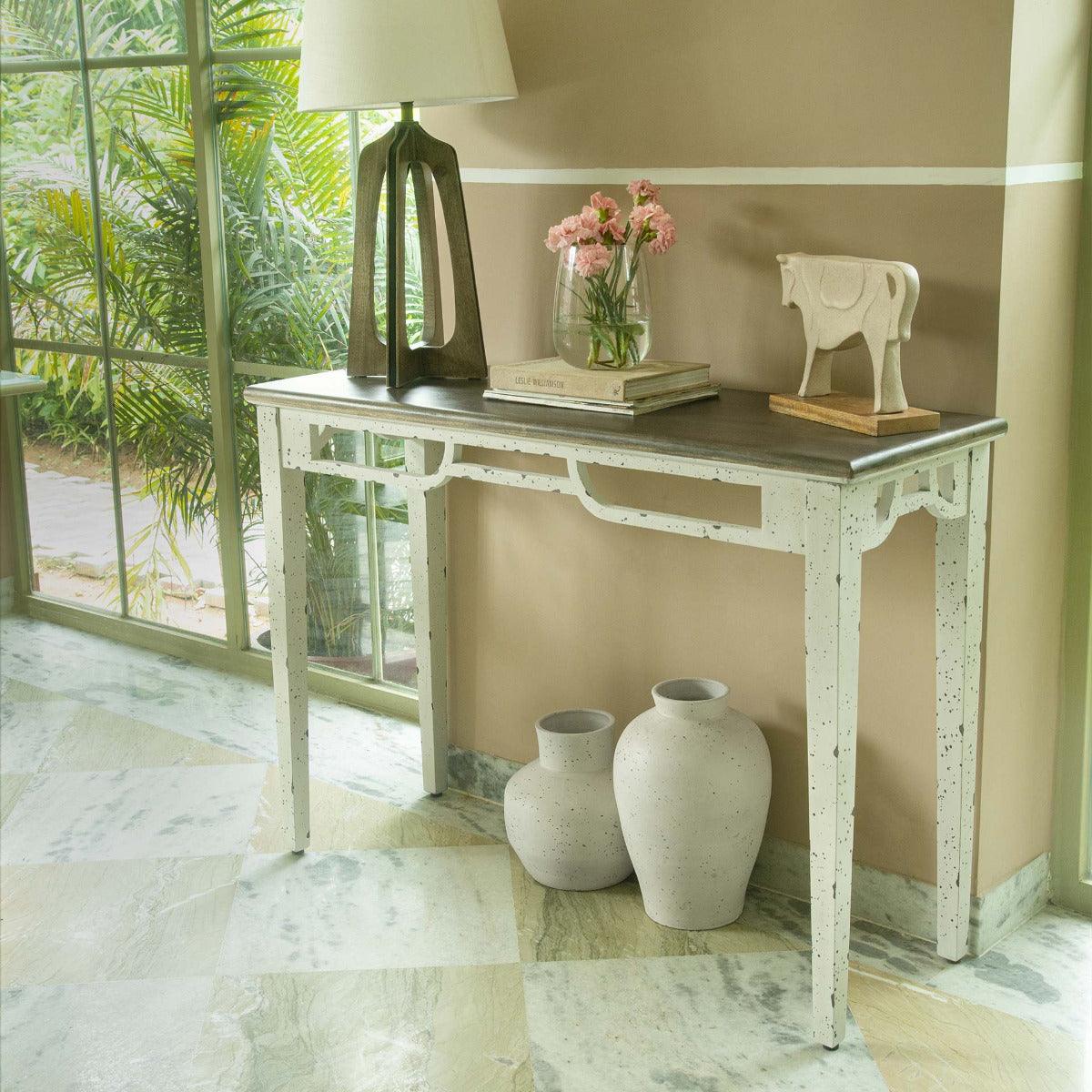 Farmhouse flair ready-to-assemble console