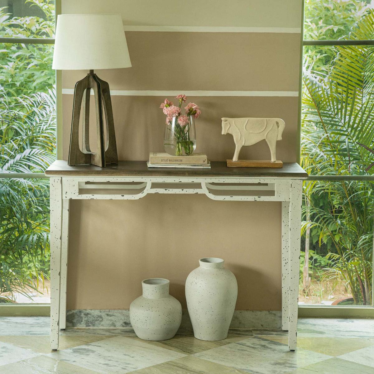 Farmhouse flair ready-to-assemble console