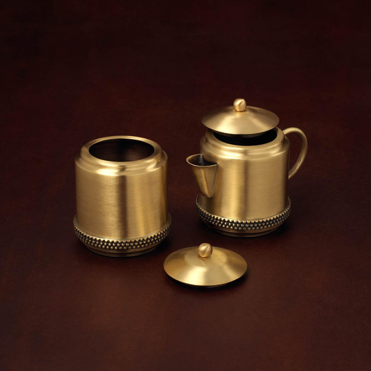 Masai Brass Milk & Sugar Pot Set Gold