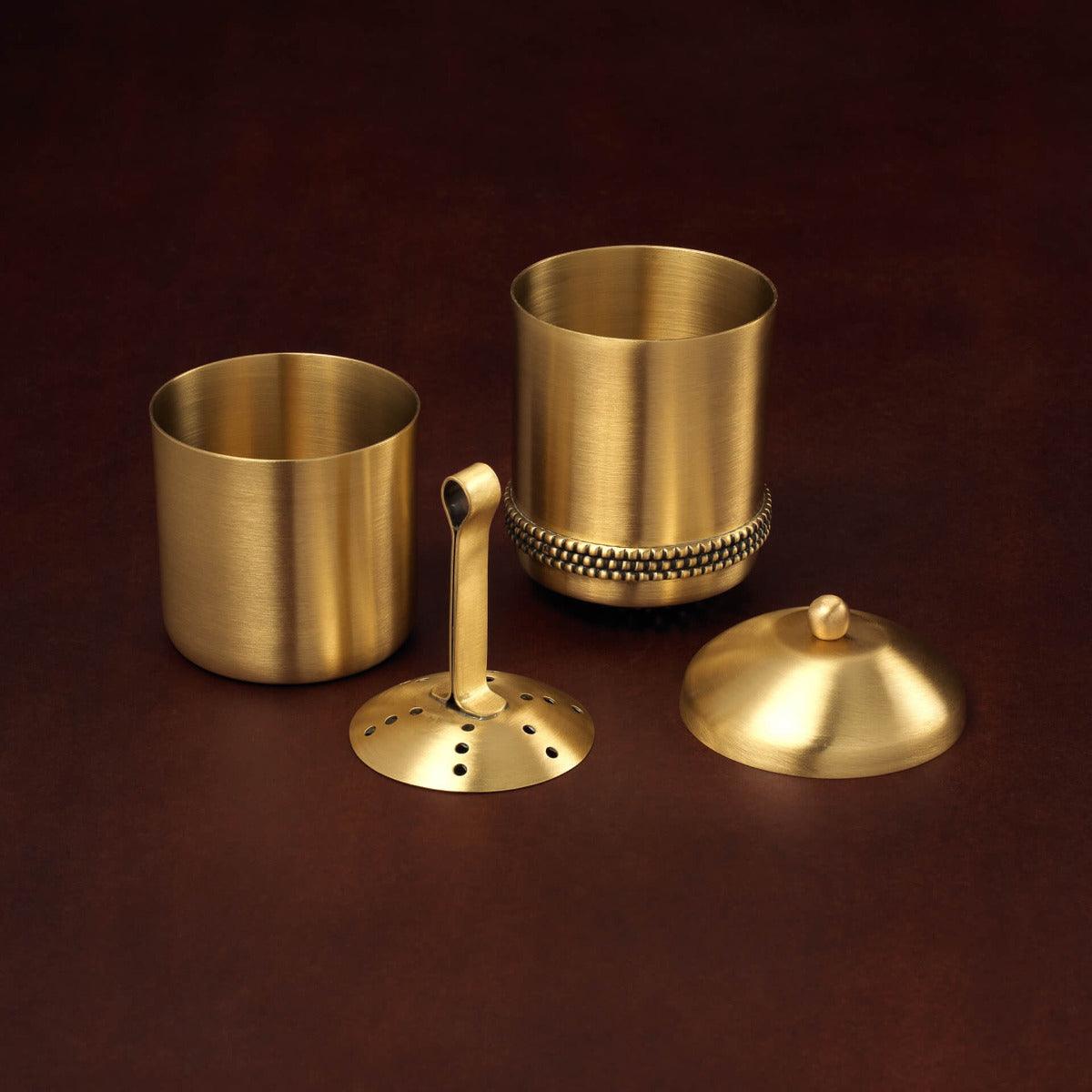masai brass coffee filter gold