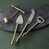 Shiraz Brass Cheese & Wine Cutlery Set Of 4 - ellementry