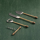 Shiraz Brass Cheese & Wine Cutlery Set Of 4 - ellementry