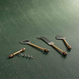 Shiraz Brass Cheese & Wine Cutlery Set Of 4 - ellementry