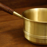 Arra brass tea pan with wooden handle - ellementry