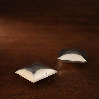 silver brass square salt & pepper shaker - ellementry