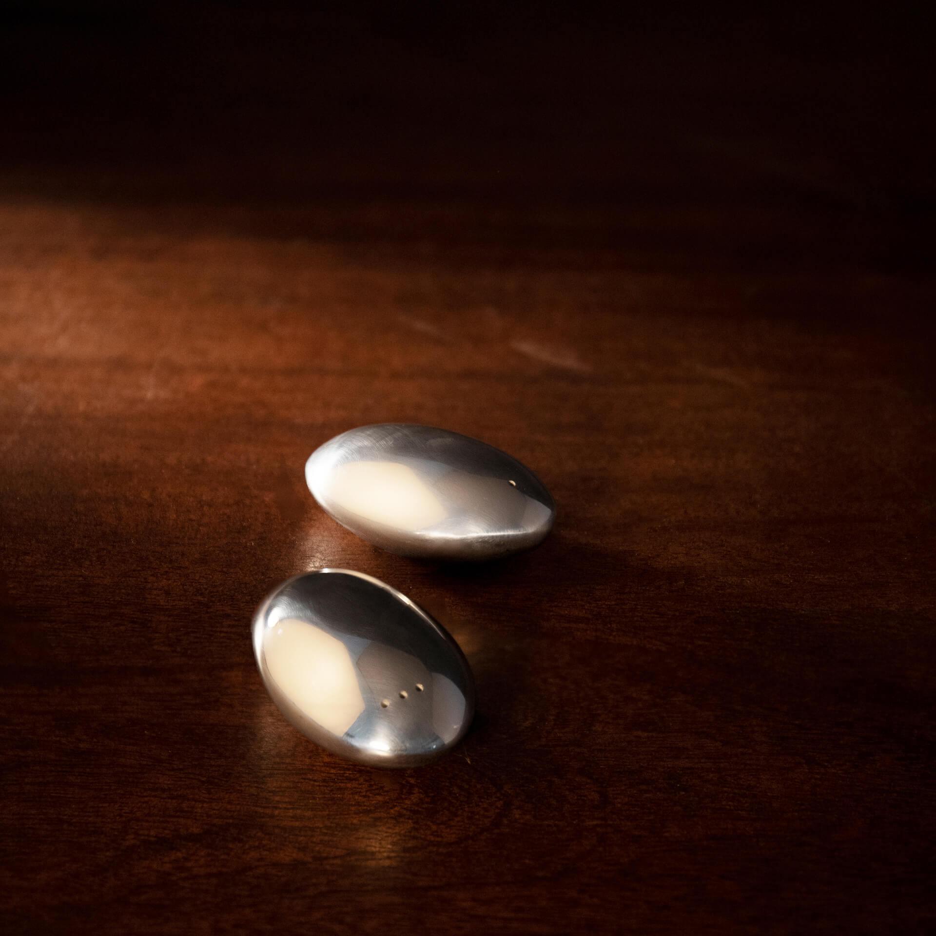 Brass Salt & Pepper Shaker Mouse Silver