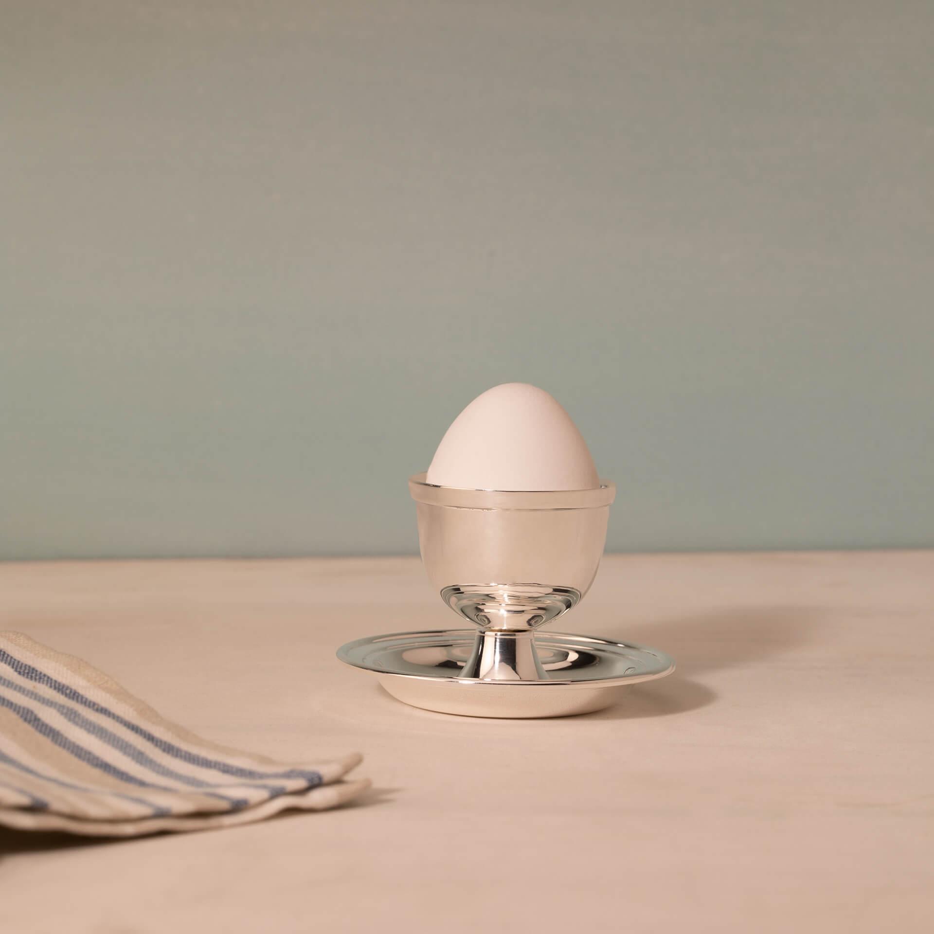 Brass Egg Cup W/Base Silver