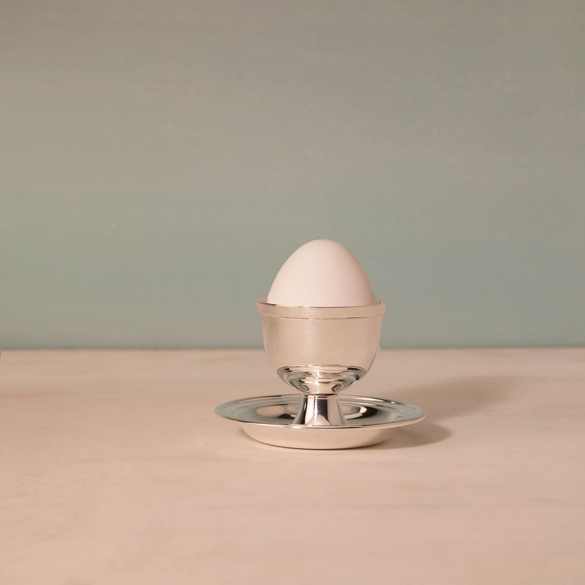 Brass Egg Cup W/Base Silver