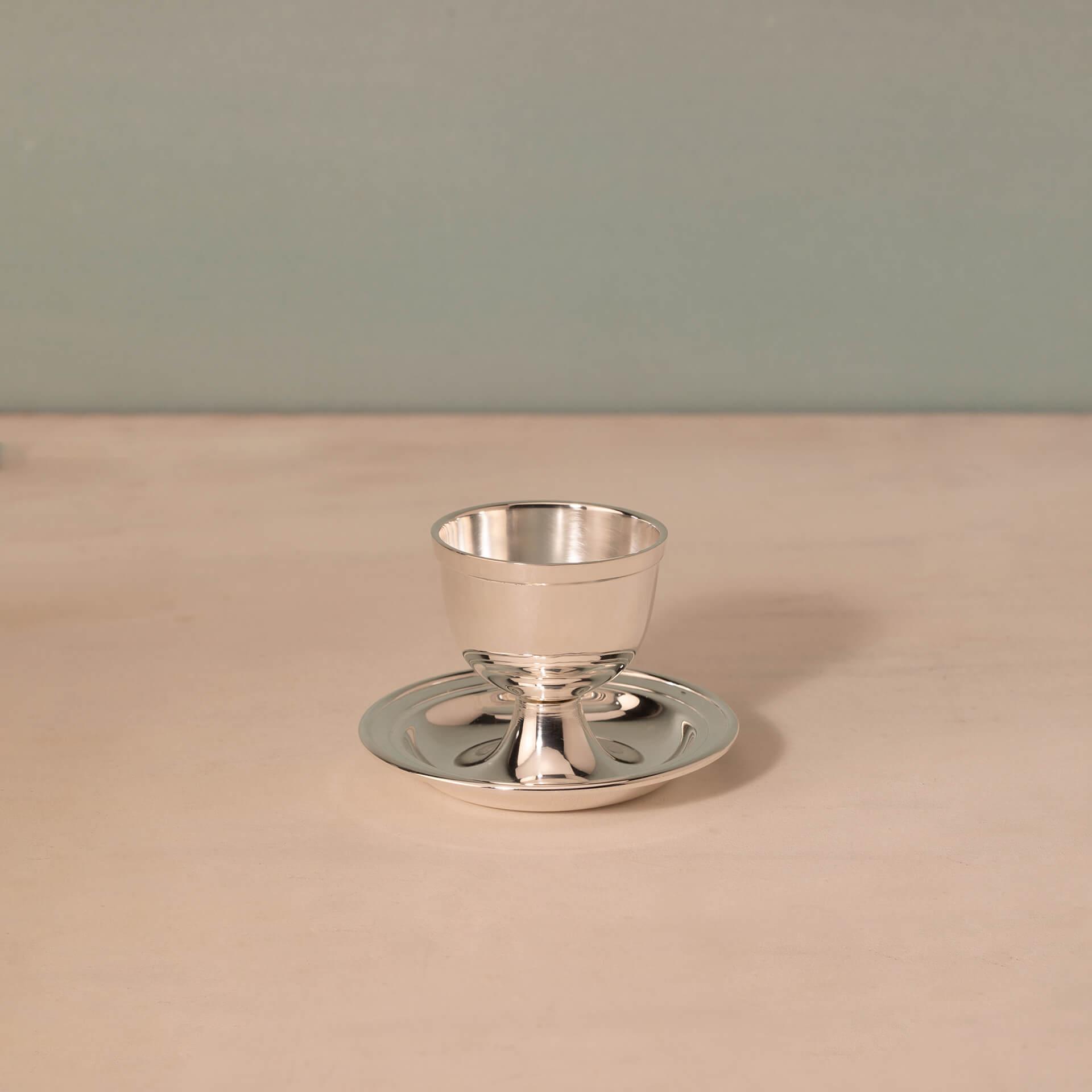 Brass Egg Cup W/Base Silver