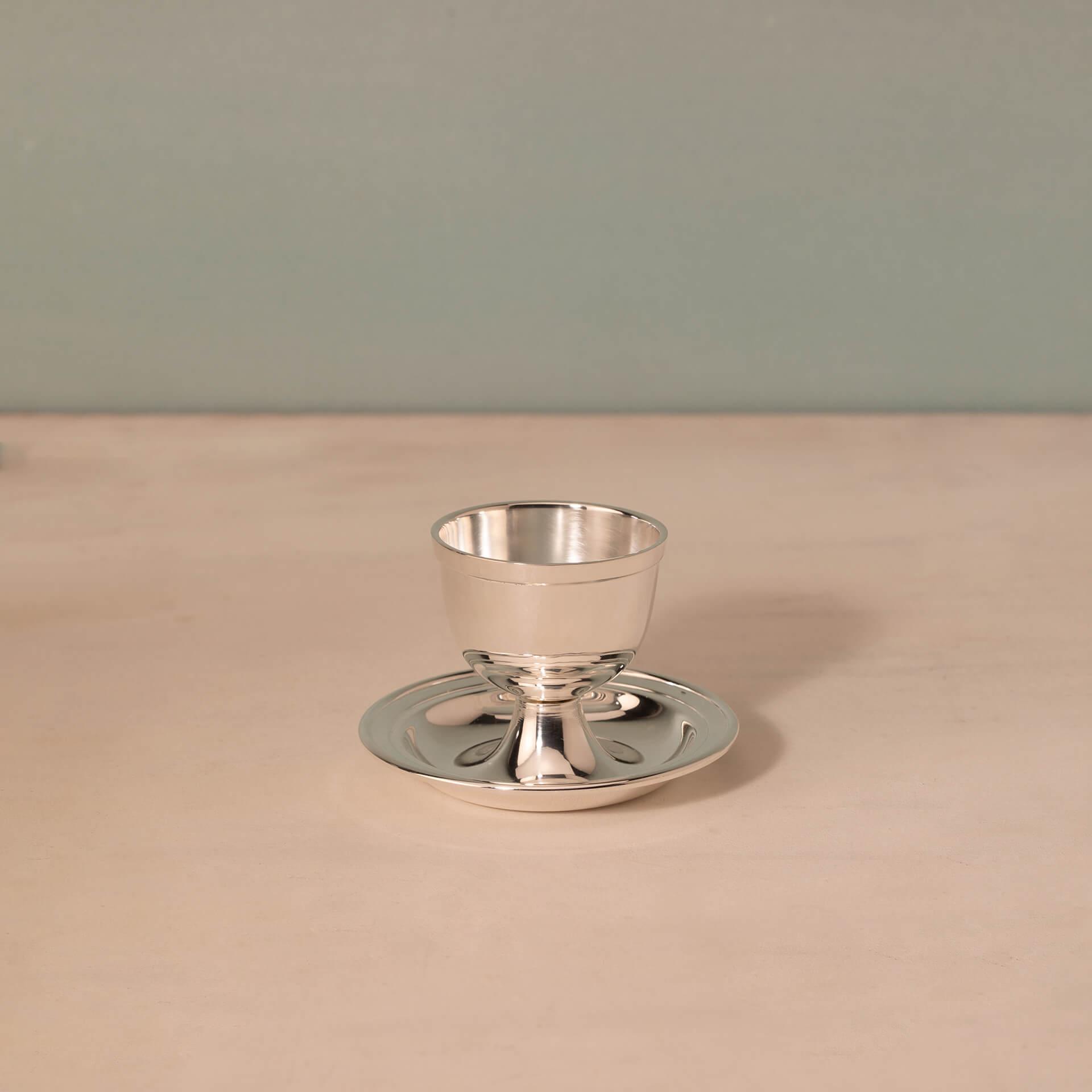 silver brass egg cup with base