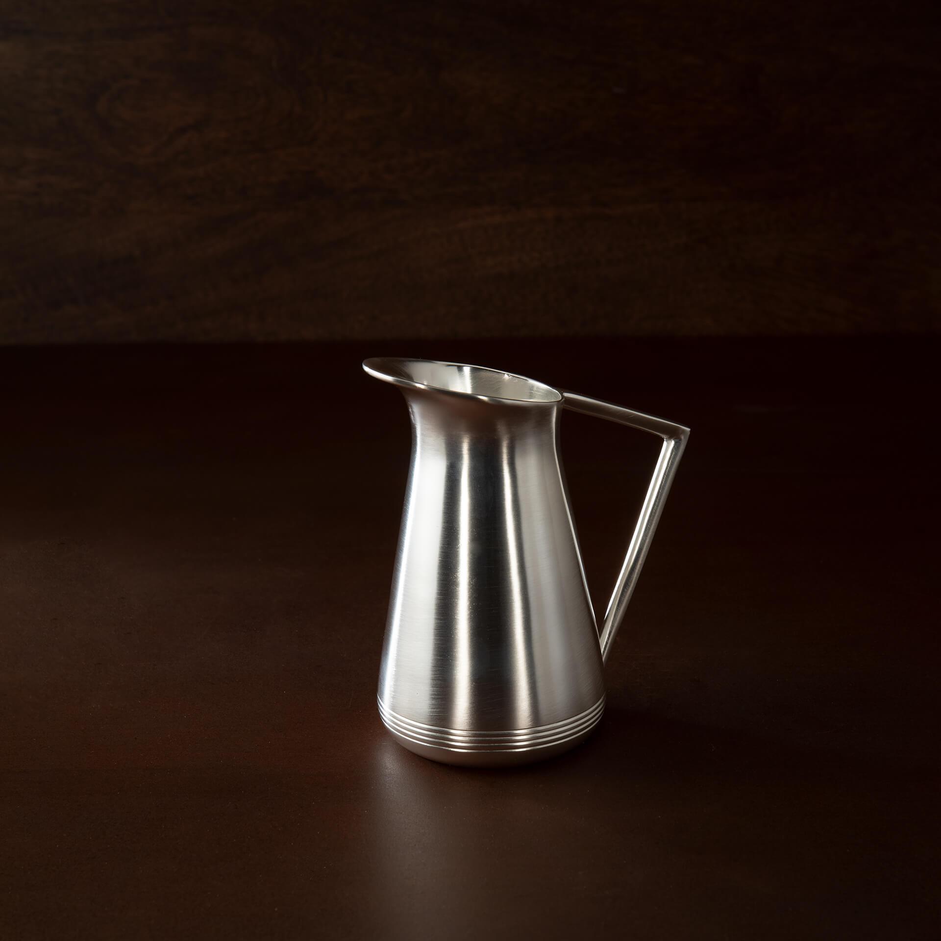 matt silver milk jug