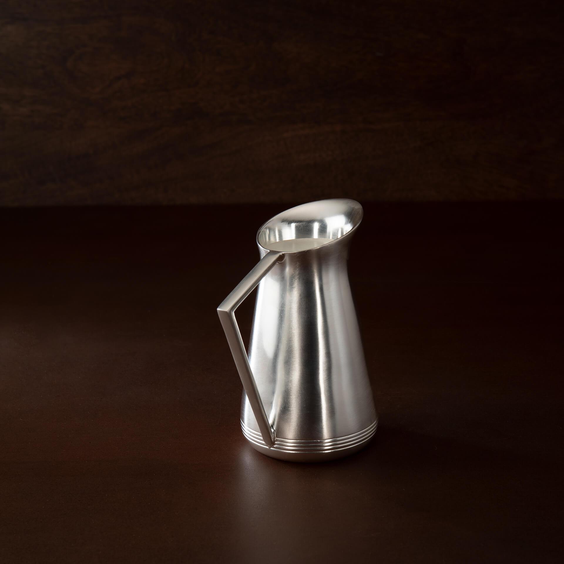 matt silver milk jug