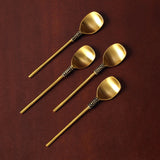 Masai Gold Dessert Spoon (Set of 4) - ellementry