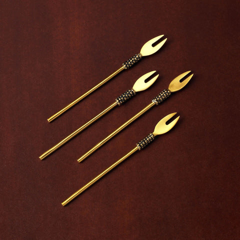 Masai Gold Fruit Fork (Set of 4) - ellementry