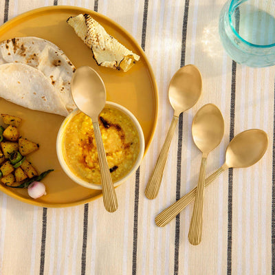 Celestial Brass Table Spoon Set of 4 - ellementry