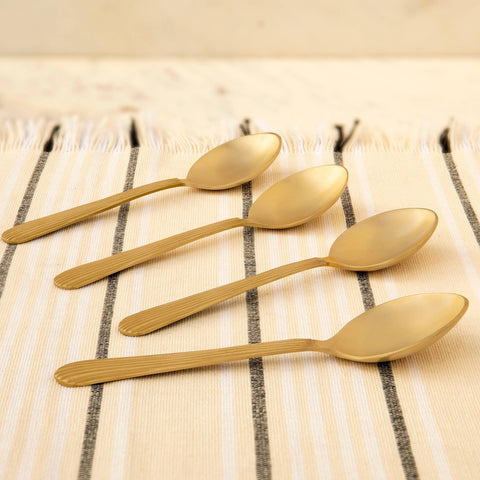 Celestial Brass Tea Spoon Set of 4 - ellementry