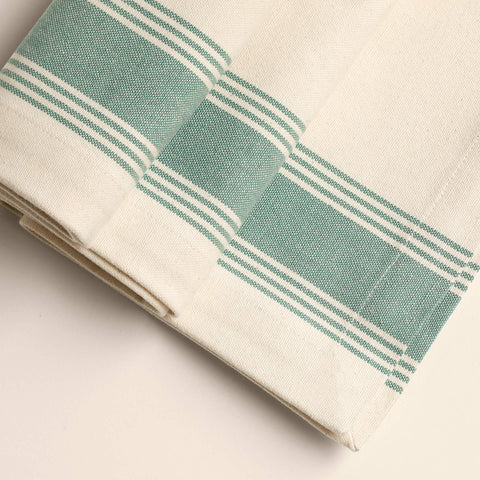 Teal Blue Border 100% Cotton Table Runner - ellementry