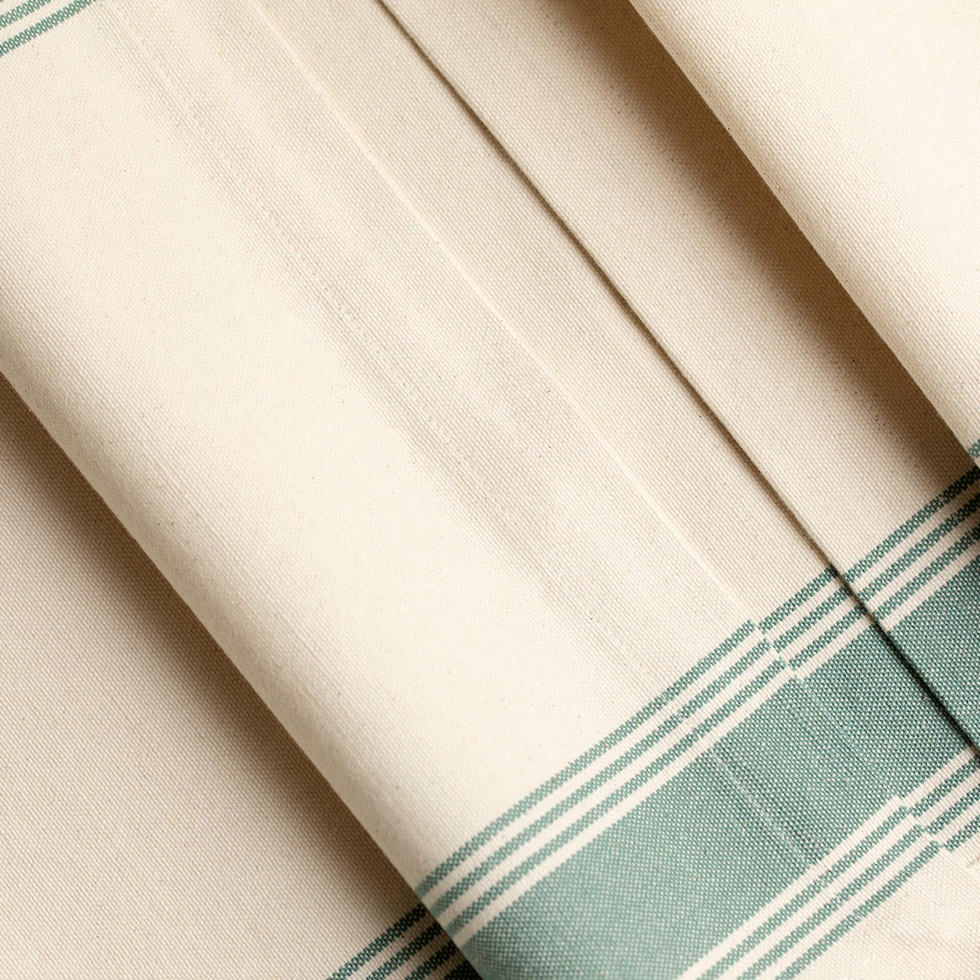 Teal Blue Border 100% Cotton Table Runner