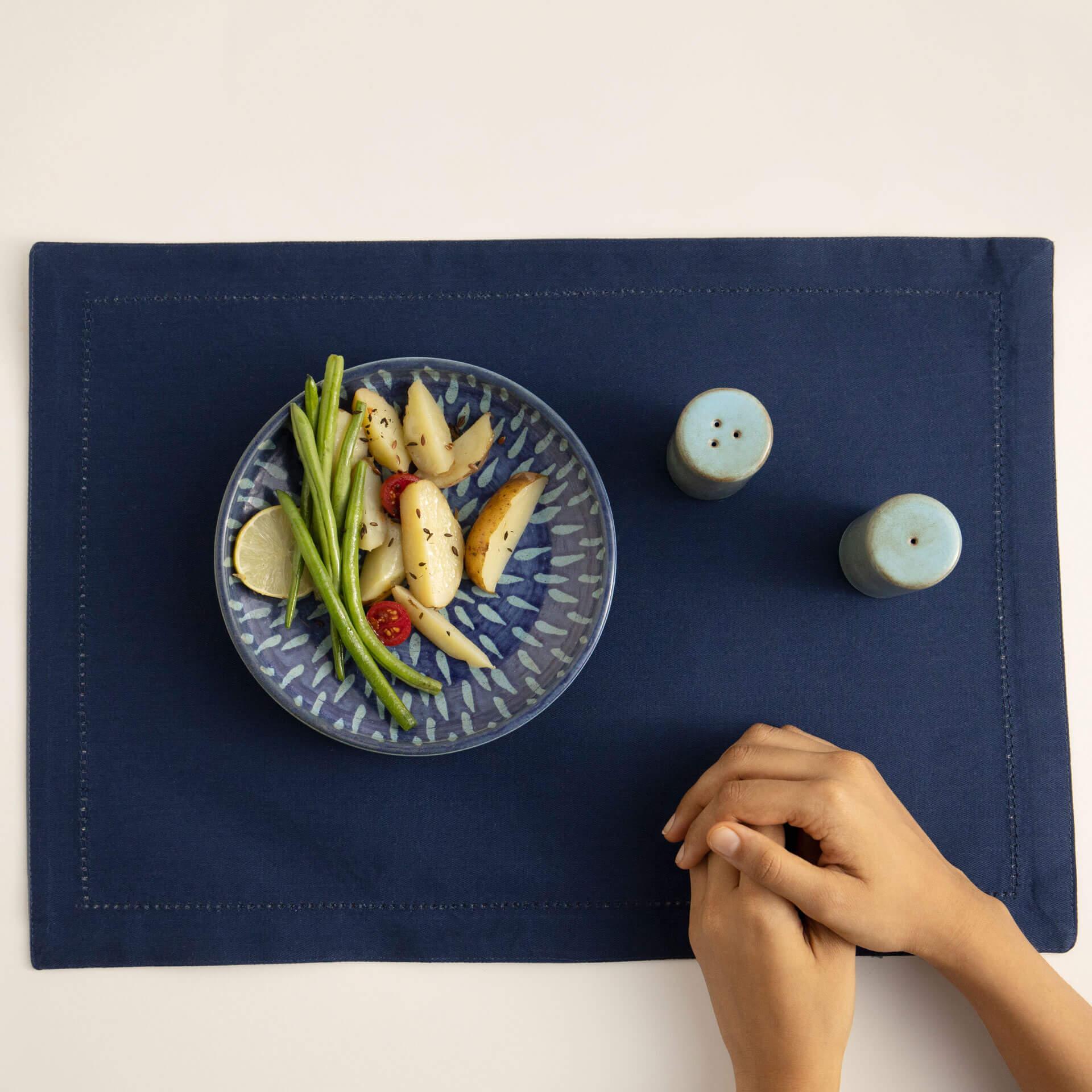 Cobalt 100% Cotton Placemat Set of 6