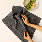 Pinstriped 100% Cotton Napkin Set of 6 (Charcoal Grey) - ellementry