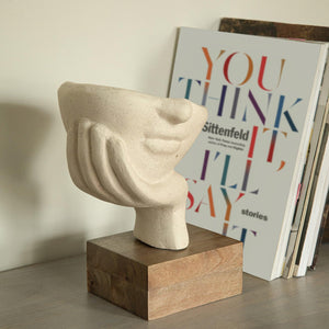 restive face ecomix sculpture - white