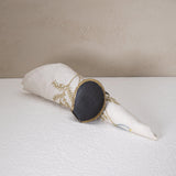 fine dine grey napkin ring gift set- round set of 2 - ellementry