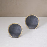 fine dine grey napkin ring gift set- round set of 2 - ellementry