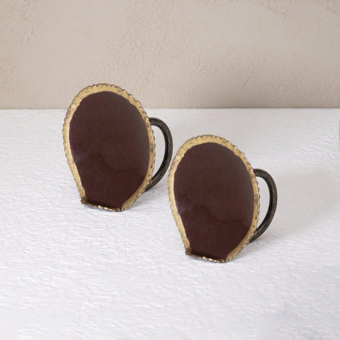fine dine maroon napkin ring gift set- round set of 2 - ellementry