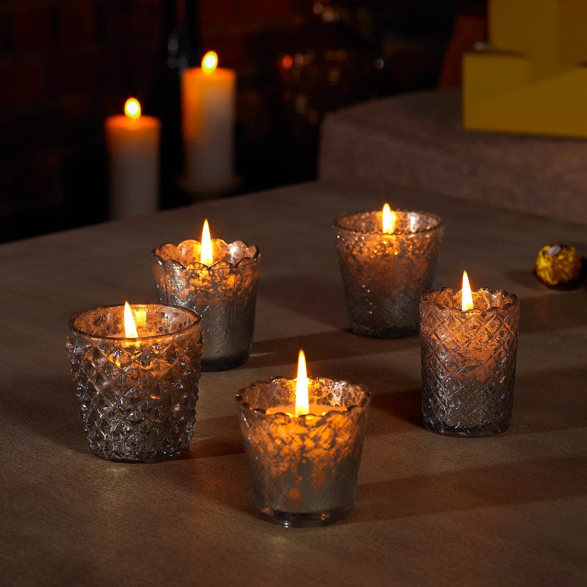 Hibiscus Glow Assorted Wax Candles Set Of Five