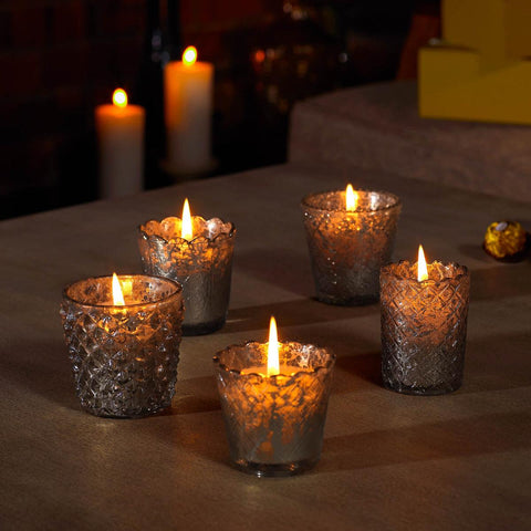 Hibiscus Glow Assorted Wax Candles Set Of Five - ellementry