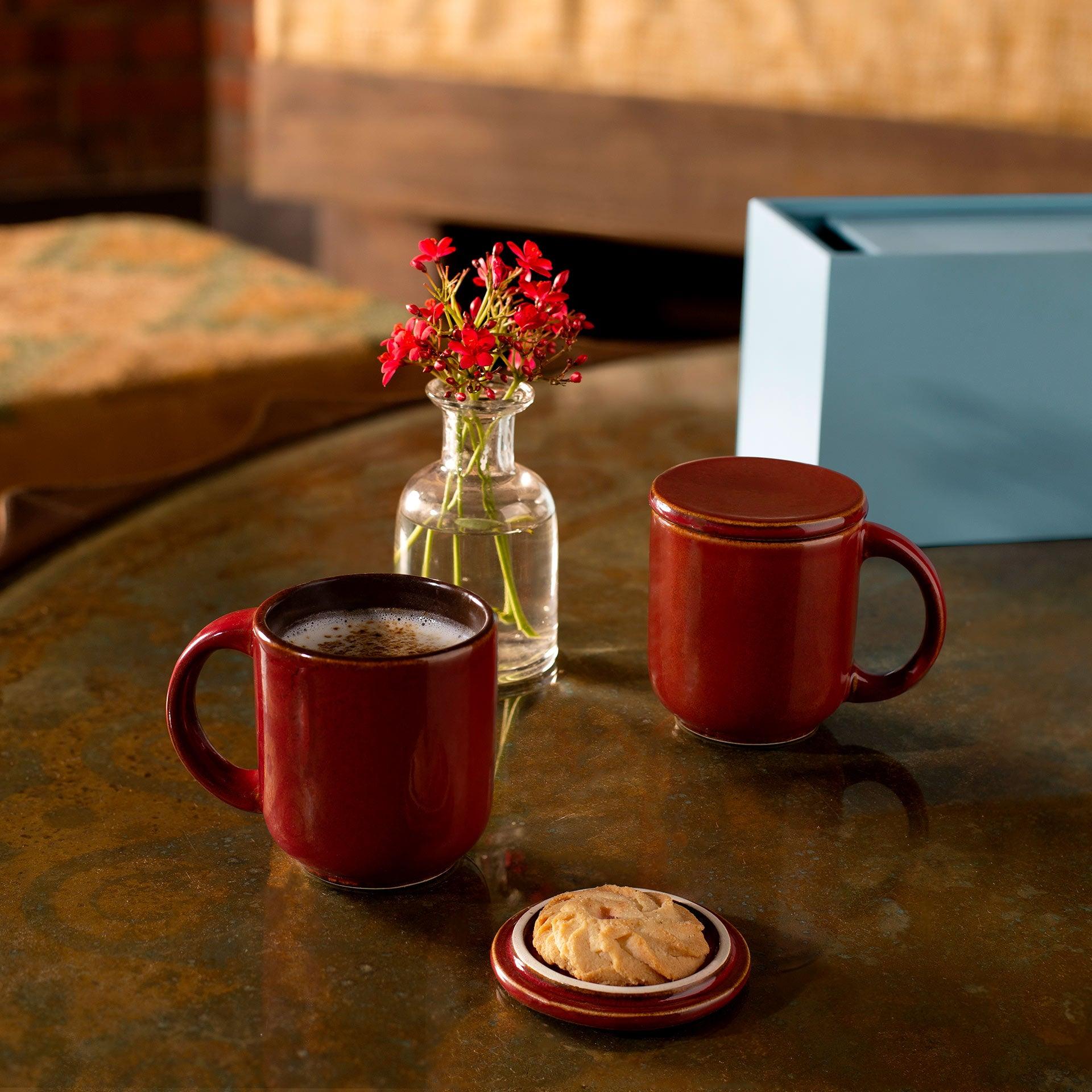 Picante Coffee Mug Set of Two (With Lid)
