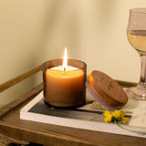 Mint Eucalyptus Natural Soy Wax Glass Jar with Wooden Lid (1 Wick) - ellementry