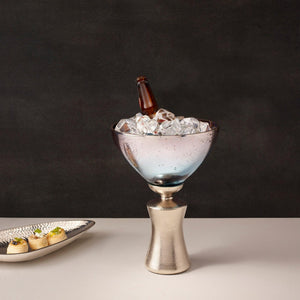 blue ombre decorative glass-enamel bowl- small