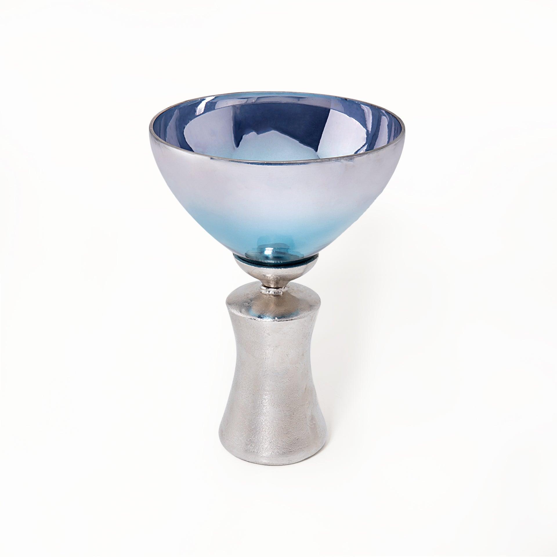 blue ombre decorative glass-enamel bowl- small