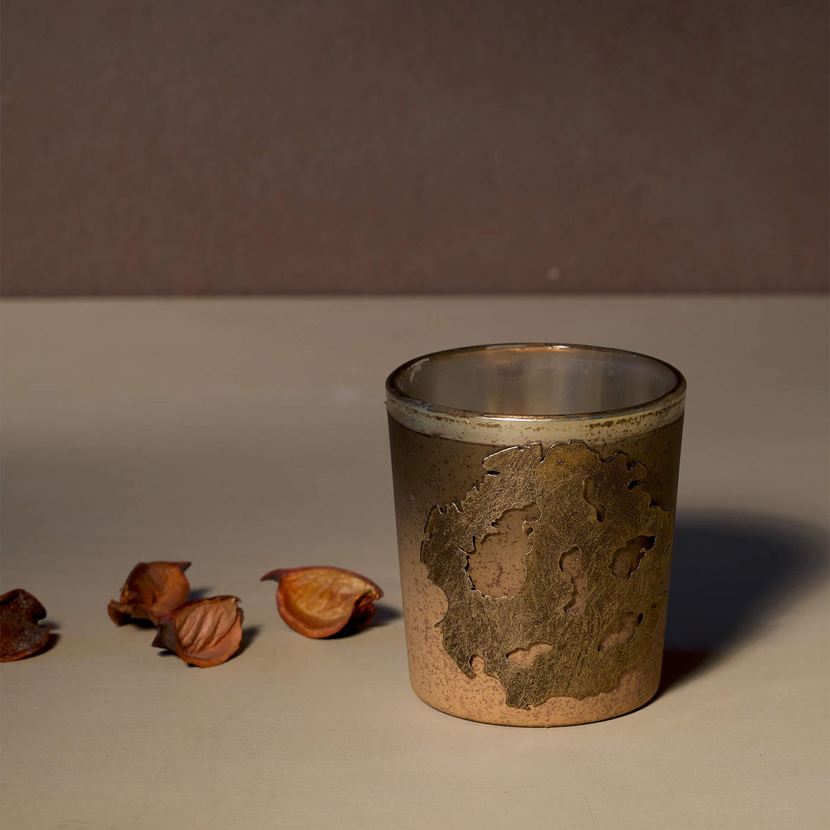 Gold Glass T-Light Holder - ellementry
