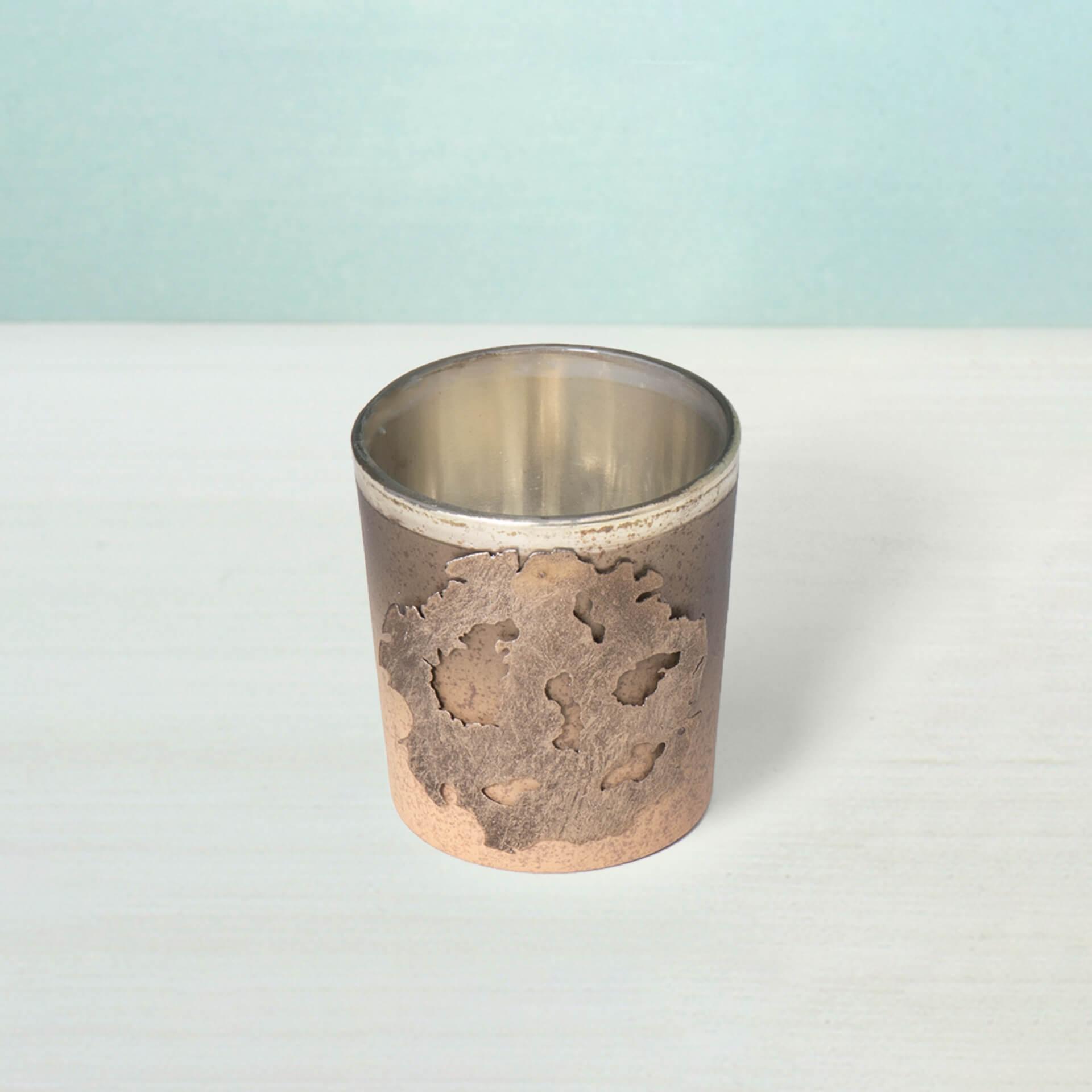 Gold Glass T-Light Holder
