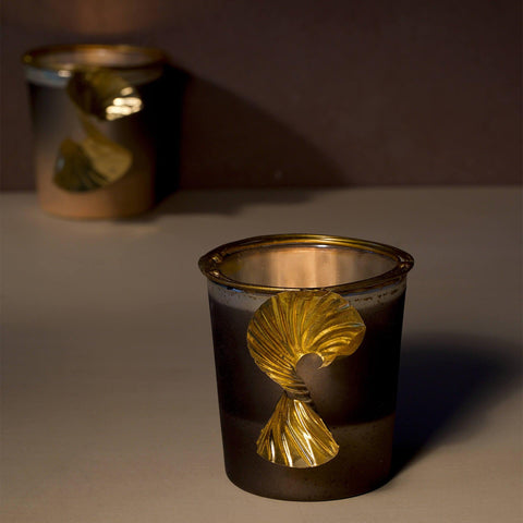 grey glass t-light holder - ellementry