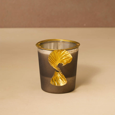 grey glass t-light holder - ellementry