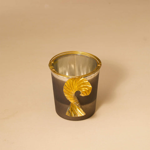 grey glass t-light holder - ellementry