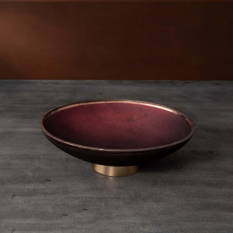 Glass Bowl Sml Maroon - ellementry