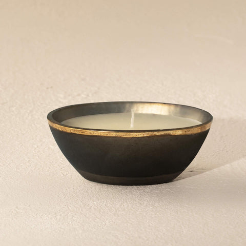 Tinsel Grey Wax Filled Glass Bowl - ellementry