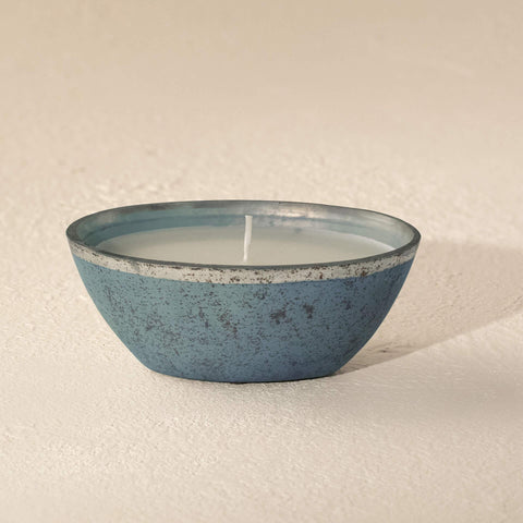 Tinsel Blue Wax Filled Glass Bowl - ellementry