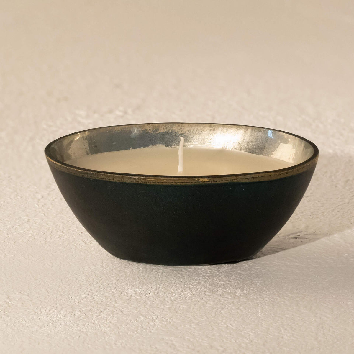 Tinsel Green Wax Filled Glass Bowl - ellementry