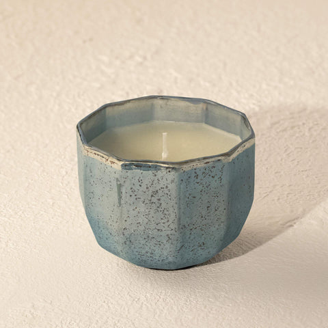 Attar Blue Wax Filled Glass Bowl - ellementry