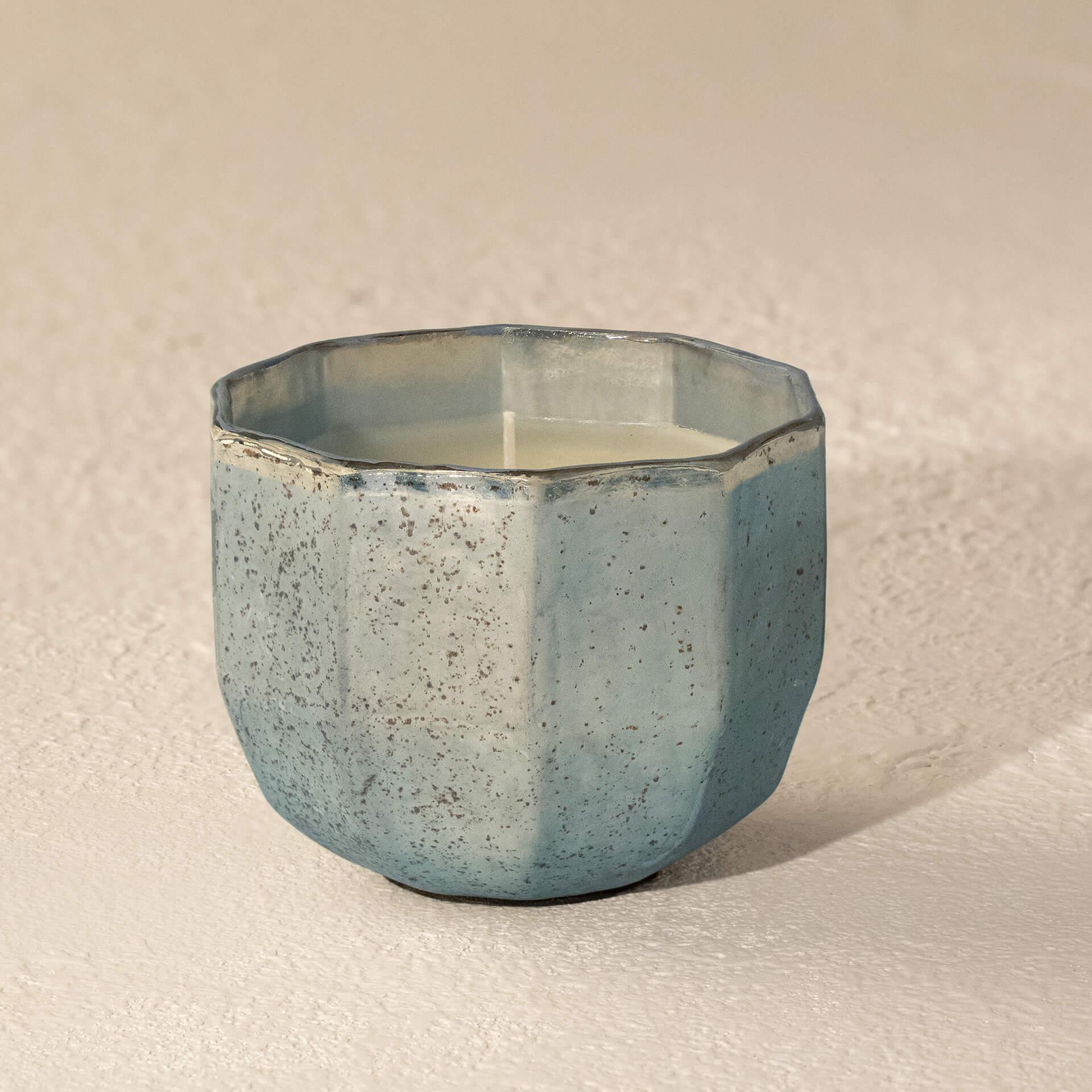 Attar Blue Wax Filled Glass Bowl
