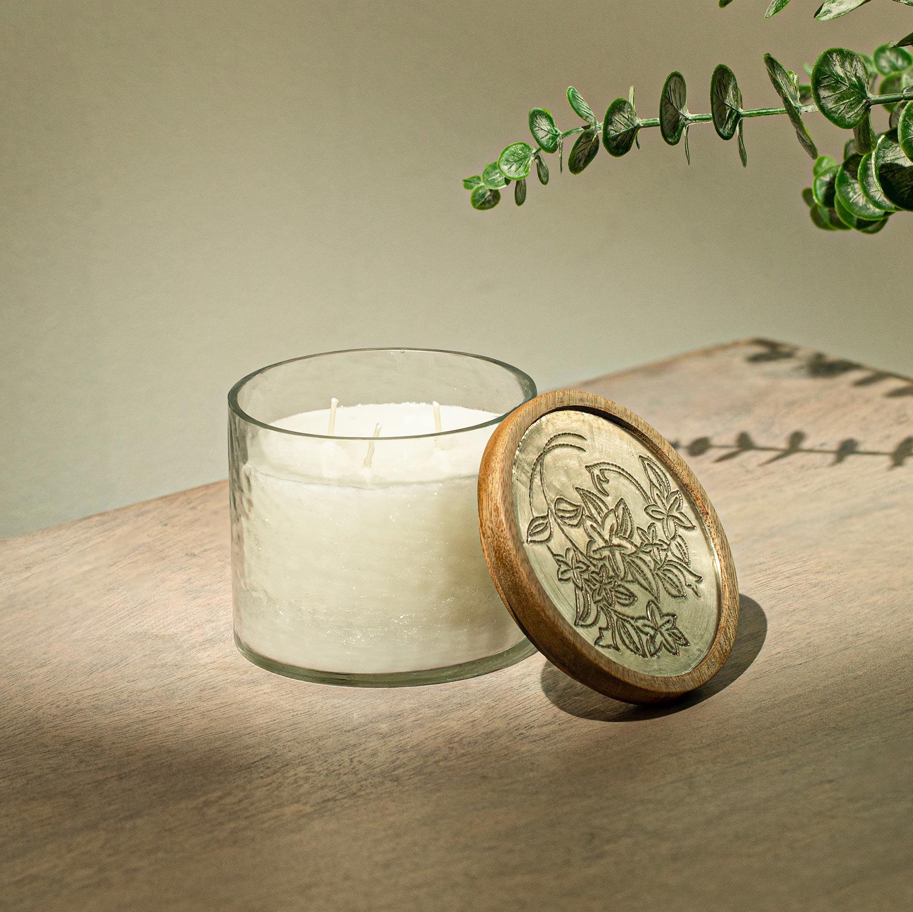 Lavender Vanilla Glass Jar Wax Candle (3 Wick)